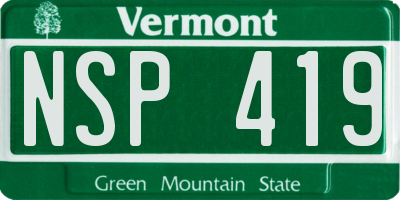 VT license plate NSP419