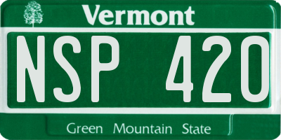 VT license plate NSP420