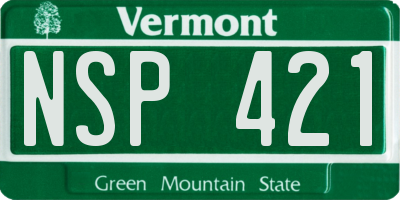 VT license plate NSP421