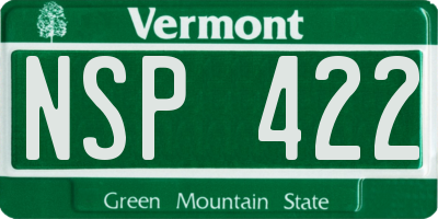 VT license plate NSP422