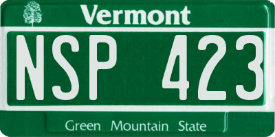 VT license plate NSP423