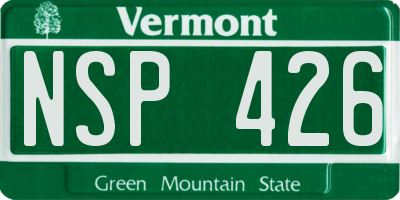 VT license plate NSP426