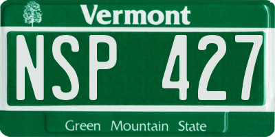 VT license plate NSP427