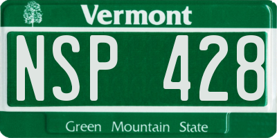 VT license plate NSP428