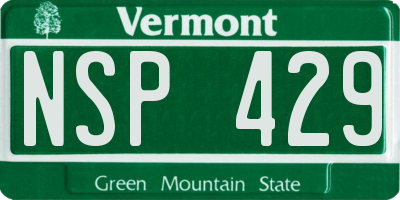 VT license plate NSP429