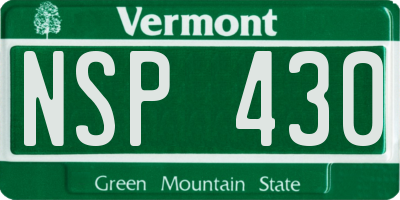 VT license plate NSP430