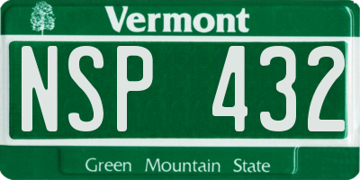 VT license plate NSP432