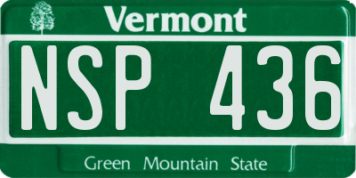 VT license plate NSP436