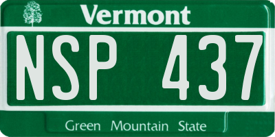 VT license plate NSP437