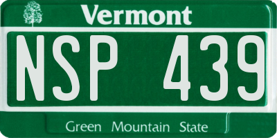 VT license plate NSP439
