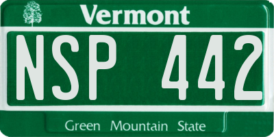 VT license plate NSP442