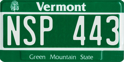 VT license plate NSP443