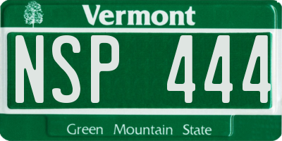 VT license plate NSP444