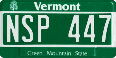 VT license plate NSP447