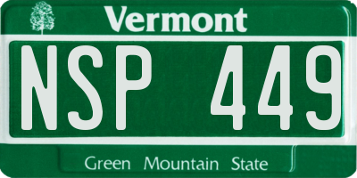 VT license plate NSP449
