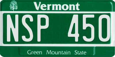 VT license plate NSP450