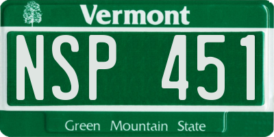 VT license plate NSP451