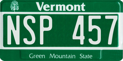VT license plate NSP457
