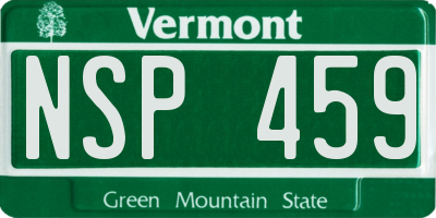 VT license plate NSP459