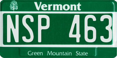 VT license plate NSP463