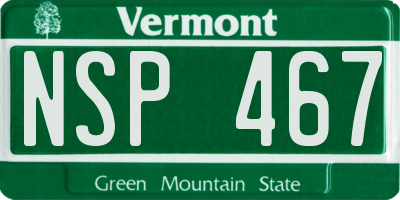 VT license plate NSP467