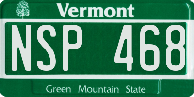 VT license plate NSP468