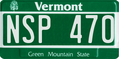 VT license plate NSP470