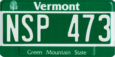 VT license plate NSP473