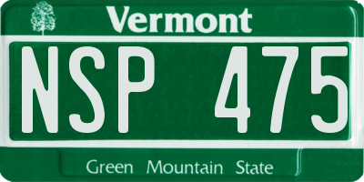 VT license plate NSP475