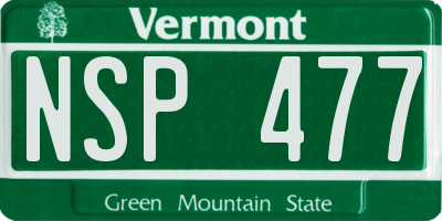 VT license plate NSP477