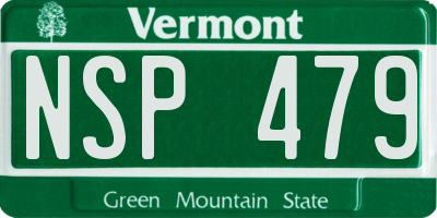 VT license plate NSP479