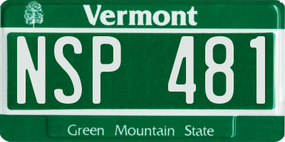 VT license plate NSP481