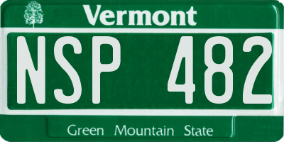 VT license plate NSP482