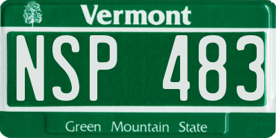 VT license plate NSP483