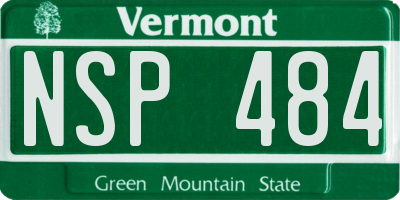 VT license plate NSP484