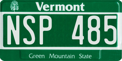 VT license plate NSP485