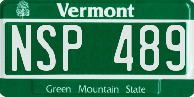 VT license plate NSP489