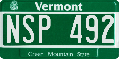 VT license plate NSP492