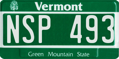 VT license plate NSP493