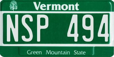 VT license plate NSP494