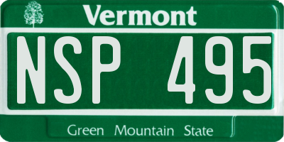 VT license plate NSP495
