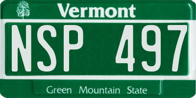 VT license plate NSP497