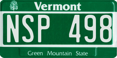 VT license plate NSP498