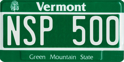 VT license plate NSP500