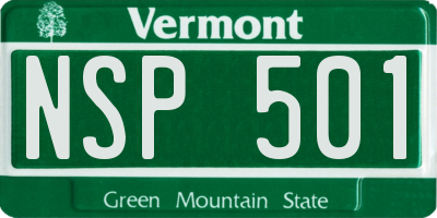 VT license plate NSP501