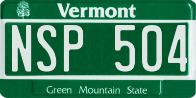 VT license plate NSP504
