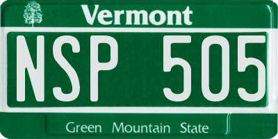 VT license plate NSP505