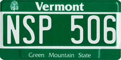VT license plate NSP506