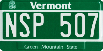 VT license plate NSP507