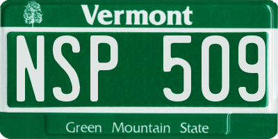 VT license plate NSP509